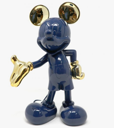 Mickey Welcome Glossy Blue & Chromed Gold by Leblon Delienne - Limited Edition Sculpture sized 15x24 inches. Available from Whitewall Galleries